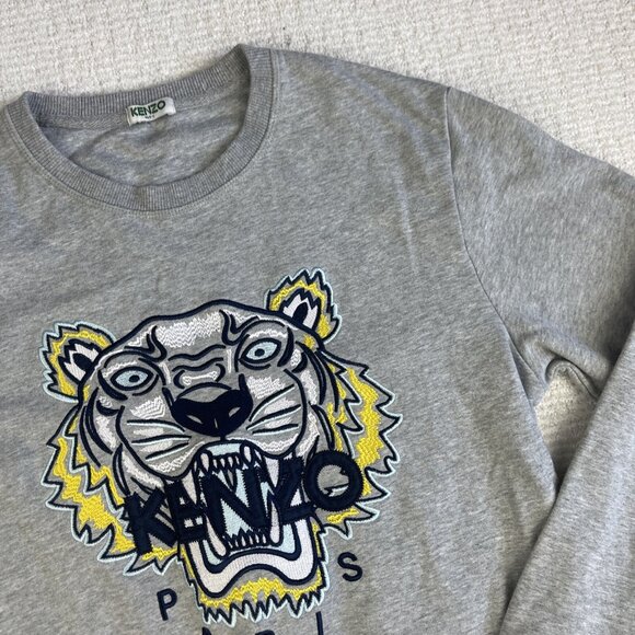 Kenzo Paris Gray Fleece Crew Neck Long Sleeves Pullover Sweatshirt (Read for sz) - Picture 2 of 14